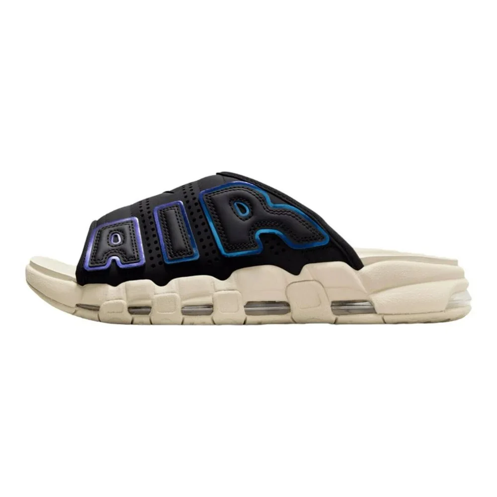 Nike Air More Uptempo Slide Sandals FB7799-001 Black Sanddrift Men's Size 9 - Picture 2 of 7